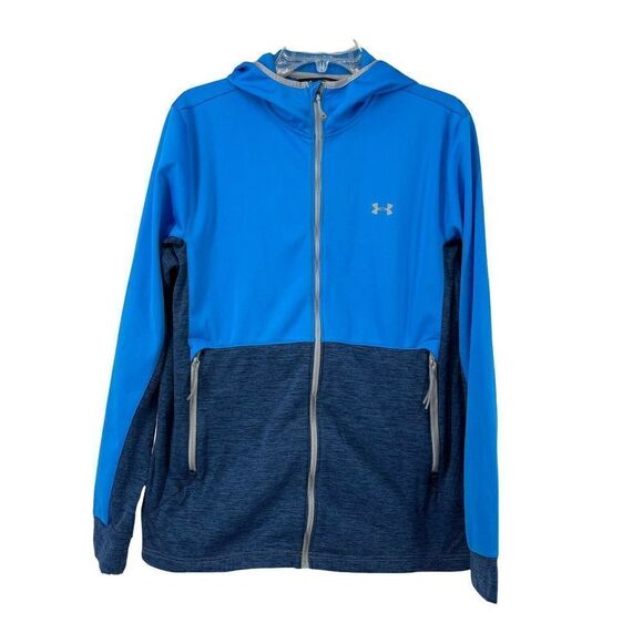 Under Armour Spring Gammut Jacket Blue Full Zip Hooded Mens Size Large Outdoor - Picture 1 of 8